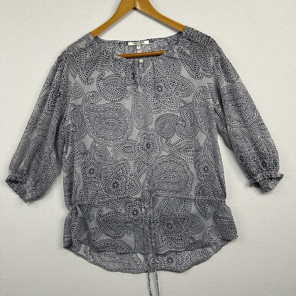 Daniel Rainn Women's Medium Sheer Black &‎ Grey Paisley